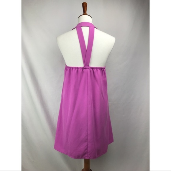 Gianni Bini Crochet Halter Shift Dress V Neck Purp - Picture 5 of 5